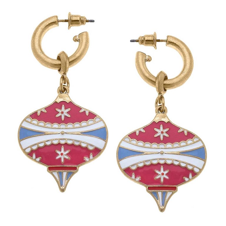 Women's Noelle Christmas Ornament Earrings - Pink Multi