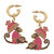 Women's Remy Enamel Monkey Earrings - Pink/Brown