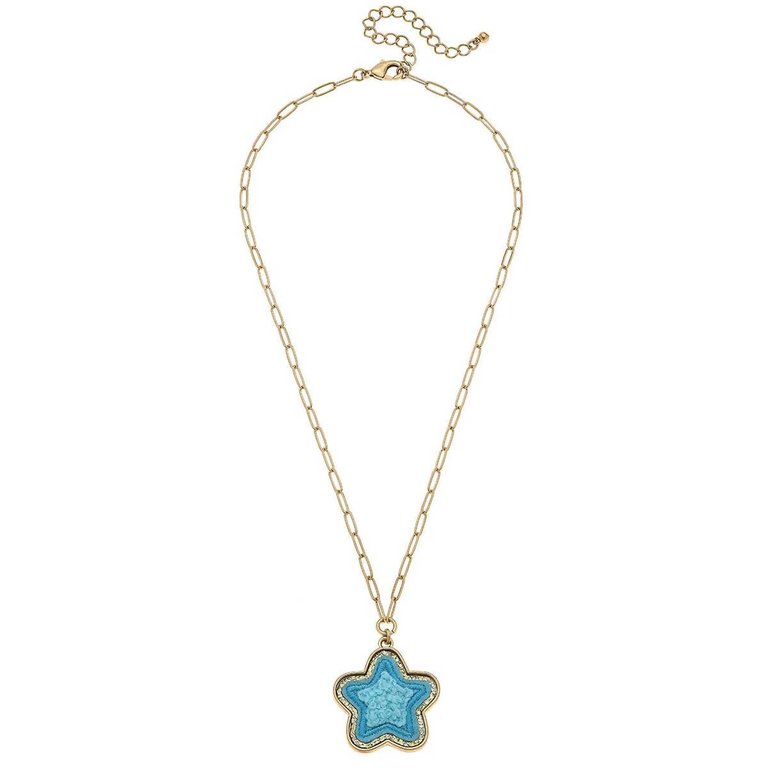 Women's Stuck On You Patch Necklace - Blue