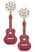 X AP Style Guitar Earrings - Pink