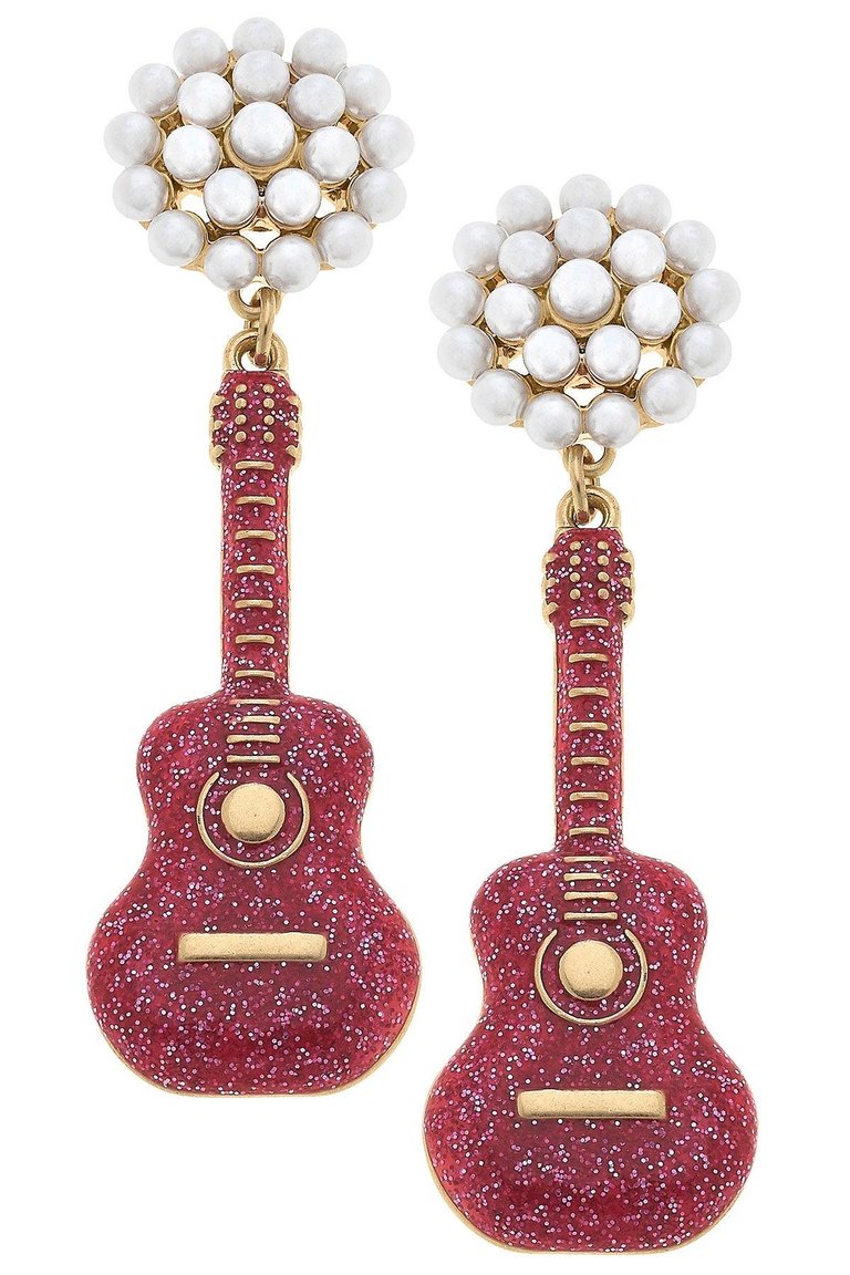 X AP Style Guitar Earrings - Pink