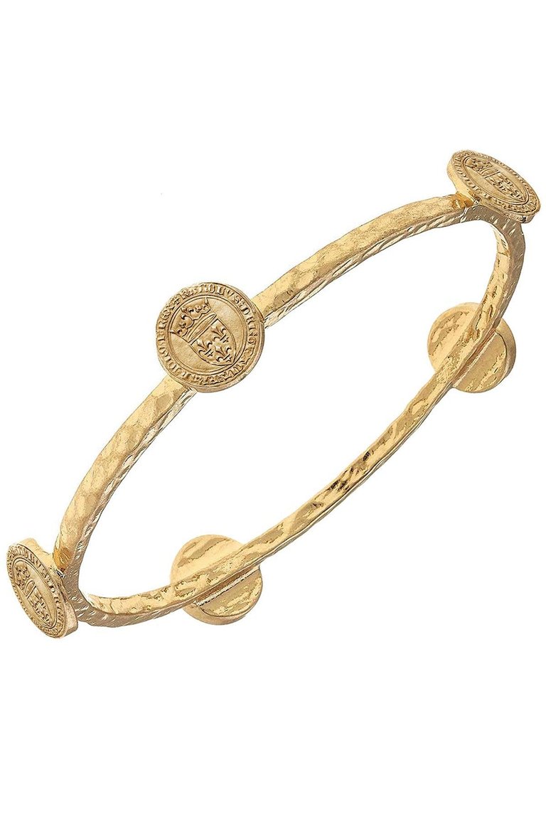 X Mary Catherine Studio French Coin Bangle - Worn Gold