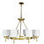 Antora Vintage Gold Wagon Wheel Light Fixture With Semi White Glass Shades- 8 Bulb - Gold
