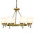 Antora Vintage Gold Wagon Wheel Light Fixture With Semi White Glass Shades- 8 Bulb