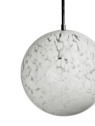 Bushnell Ball Pendant Light Fixture, White Orb With Elegant Glow