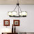 Fremont 6 Bulb Wagon Wheel Light Fixture with Glass Shades