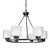 Fremont 6 Bulb Wagon Wheel Light Fixture with Glass Shades