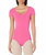 Adult Short Sleeve Leotard Bodysuit In Candy Pink - Candy Pink