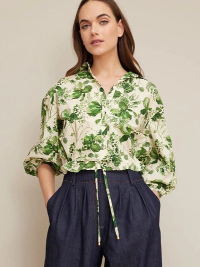 Cara Cara Hutton Top - Olive Hanging Orchids product