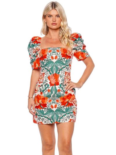 Cara Cara Women Kelly Egret Wild Blossoms Square Neck Puff Sleeves Mini Dress product