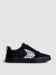 CATIBA PRO Skate All Black/Ivory Suede and Canvas Ivory Logo Sneaker Men - All Black/Ivory