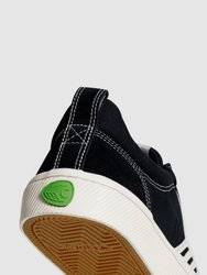 CATIBA PRO Skate Black Suede and Canvas Contrast Thread Ivory Logo Sneaker Men