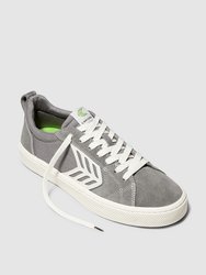 CATIBA PRO Skate Charcoal Grey Suede and Canvas Contrast Thread Ivory Logo Sneaker Men