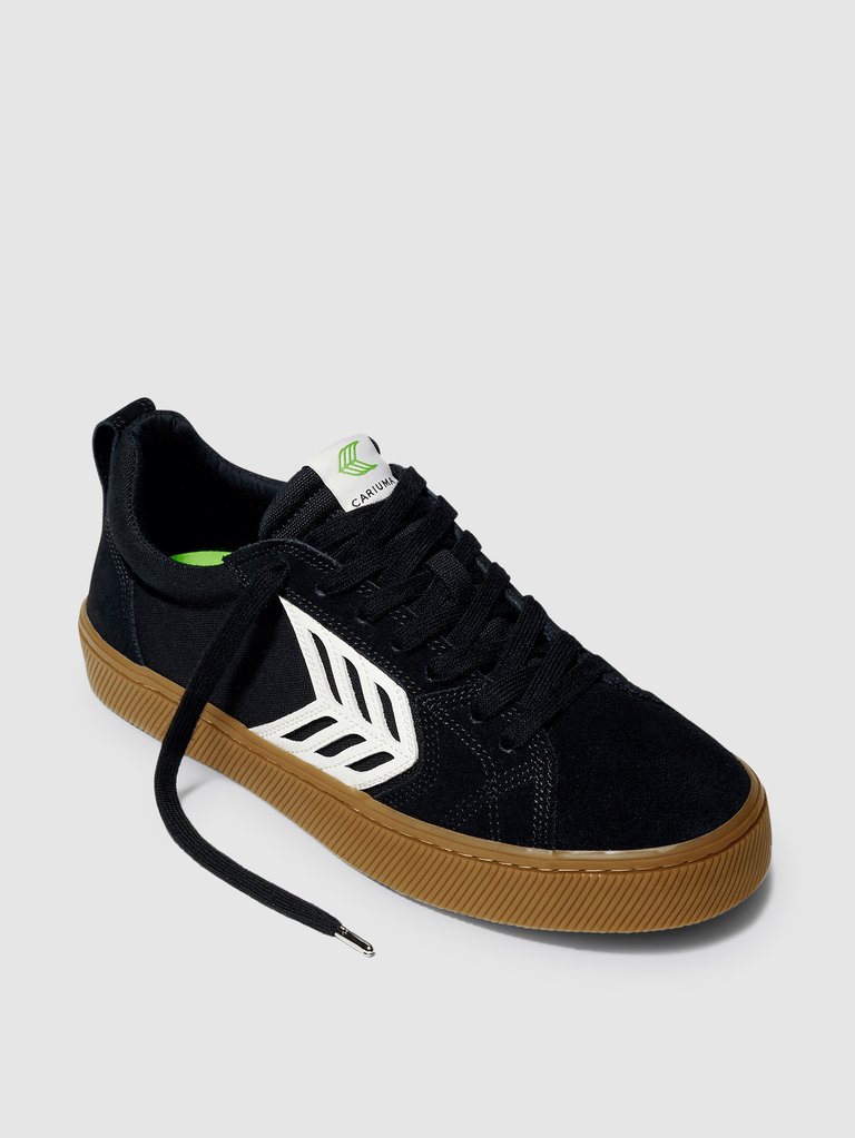 CATIBA PRO Skate Gum Black Suede and Canvas Ivory Logo Sneaker Men