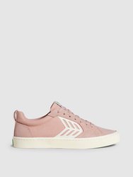 CATIBA PRO Skate Rose Suede and Canvas Contrast Thread Ivory Logo Sneaker Men - Rose/Ivory