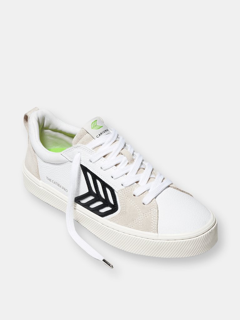 Catiba Pro Skate White Premium Leather Vintage White Suede Sneaker Men