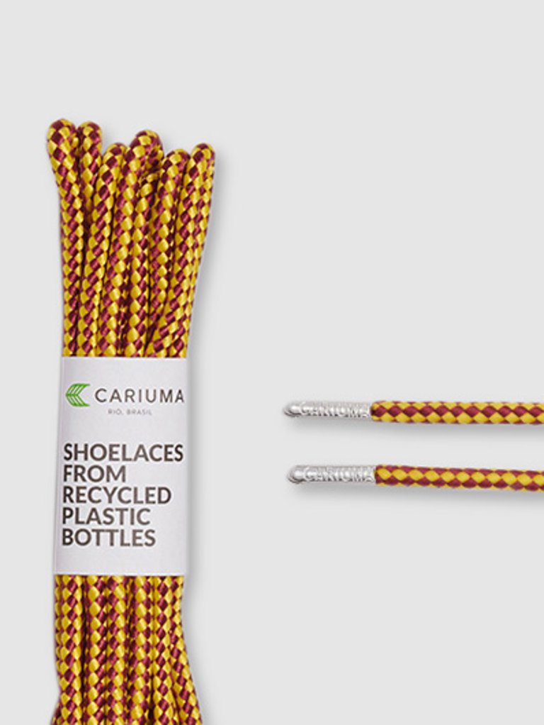 Shoe Lace Camel and Yellow with H Silver Tip - Camel and Yellow H Silver Tip