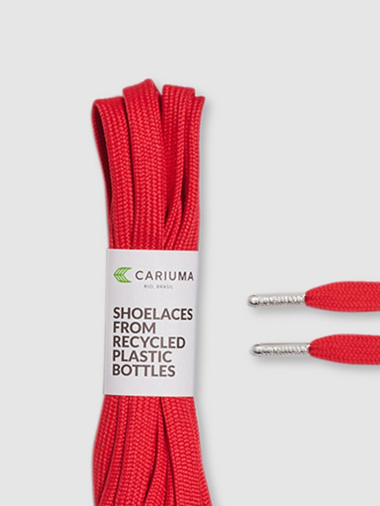 Shoe Lace Red with H Silver Tip - Red H Silver Tip