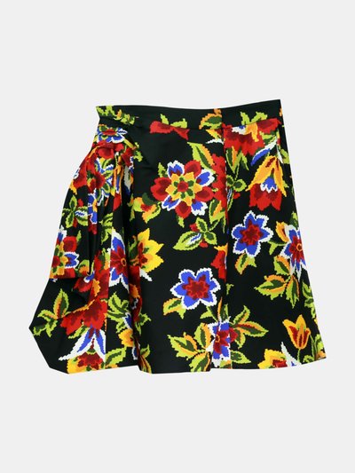 Carolina Herrera Carolina Herrera Women's Black Multi Dramatic Front Drape Mini Skirt product