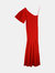 Carolina Herrera Women's Chili Red One Shoulder A Line Dress - Chili Red