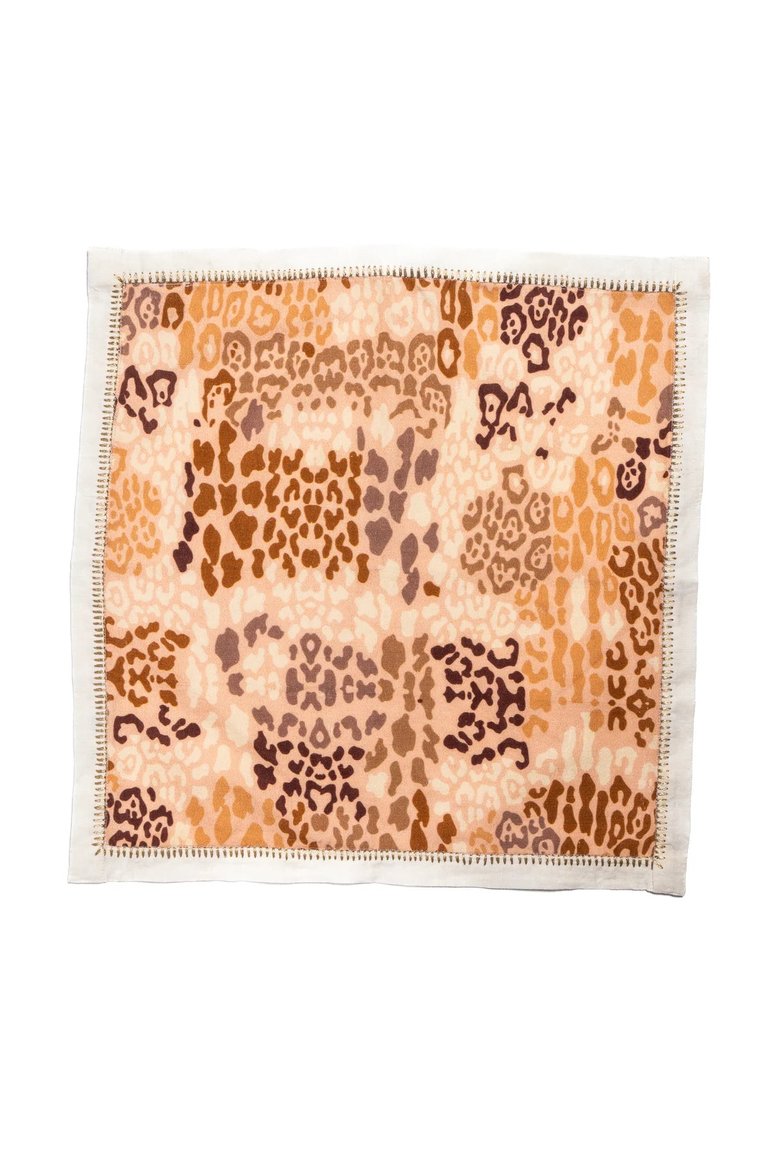 Napkin Desert Animals - Multi Leopard Brown