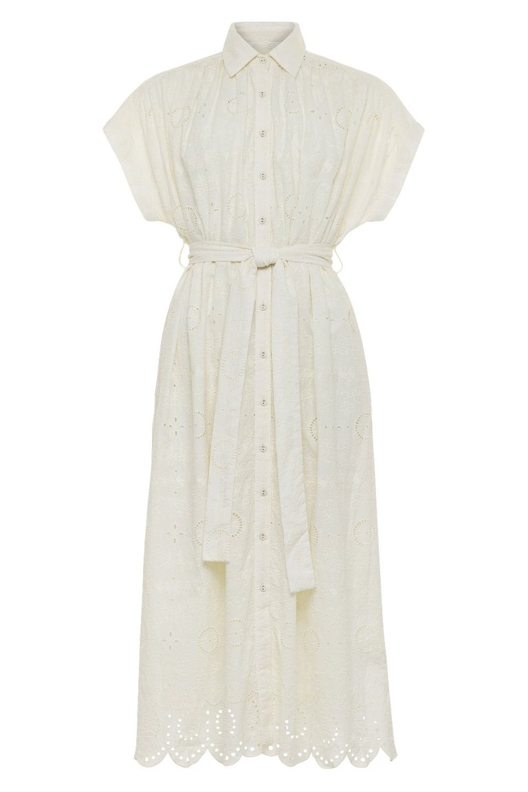 Valerie Kaftan Eyelet Gardenia (Final Sale) - Gardenia