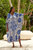 Xime Kaftan Dress - Etched Flower Blue