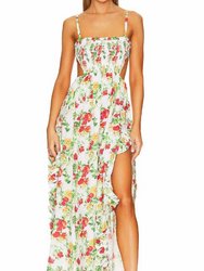 Margo Dress - Yellow Red Blanc Floral