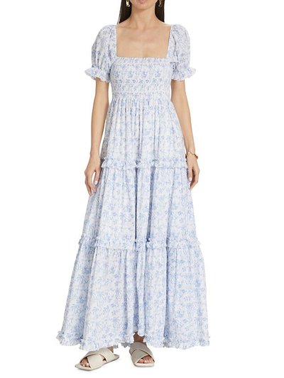 Caroline Constas Women's Zuri Dress, White Blue Camel Toile Maxi Dress product