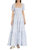Women's Zuri Dress, White Blue Camel Toile Maxi Dress - White Blue