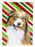 11 x 15 1/2 in. Polyester Australian Shepherd Candy Cane Holiday Christmas Garden Flag 2-Sided 2-Ply