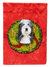 11 x 15 1/2 in. Polyester Bearded Collie Cristmas Wreath Garden Flag 2-Sided 2-Ply