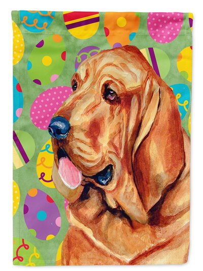 Caroline's Treasures 11 x 15 1/2 in. Polyester Bloodhound Easter Eggtravaganza Garden Flag 2-Sided 2-Ply product
