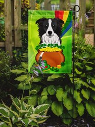 11 x 15 1/2 in. Polyester Border Collie St. Patrick's Day Garden Flag 2-Sided 2-Ply