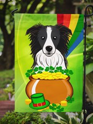 11 x 15 1/2 in. Polyester Border Collie St. Patrick's Day Garden Flag 2-Sided 2-Ply
