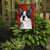 11 x 15 1/2 in. Polyester Boston Terrier Red Green Snowflakes Christmas Garden Flag 2-Sided 2-Ply