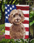 11 x 15 1/2 in. Polyester Brown Cockapoo Patriotic Garden Flag 2-Sided 2-Ply