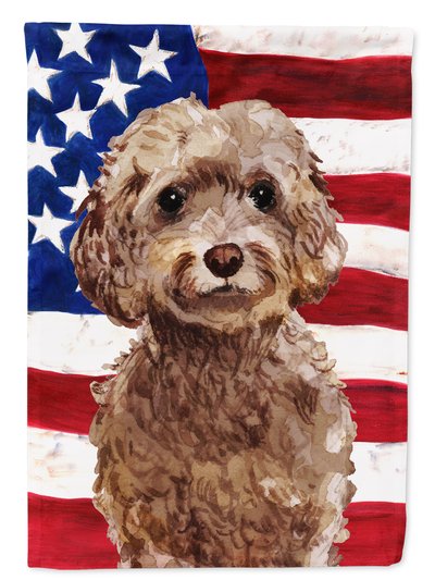 Caroline's Treasures 11 x 15 1/2 in. Polyester Brown Cockapoo Patriotic Garden Flag 2-Sided 2-Ply product