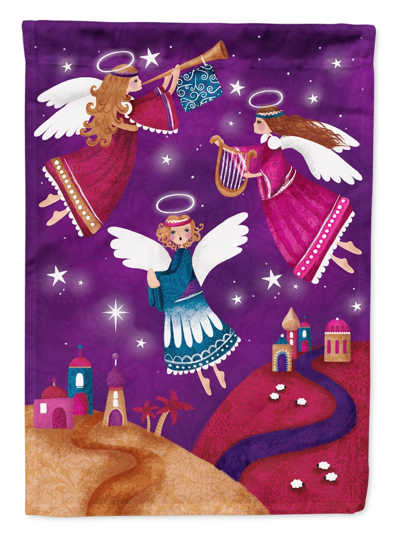 11 x 15 1/2 in. Polyester Christmas Angels in Purple Garden Flag 2-Sided 2-Ply