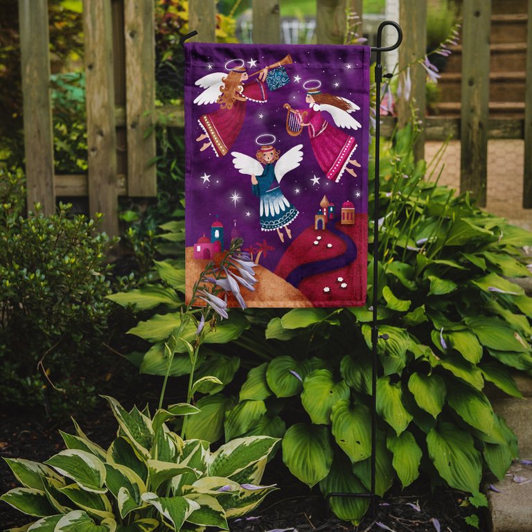 11 x 15 1/2 in. Polyester Christmas Angels in Purple Garden Flag 2-Sided 2-Ply