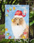 11 x 15 1/2 in. Polyester Christmas Lights Collie Garden Flag 2-Sided 2-Ply
