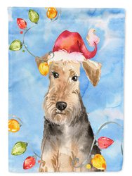 11 x 15 1/2 in. Polyester Christmas Lights Welsh Terrier Garden Flag 2-Sided 2-Ply