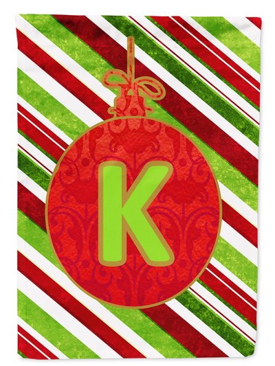 Caroline's Treasures 11 x 15 1/2 in. Polyester Christmas Oranment Holiday Initial Letter K Garden Flag 2-Sided 2-Ply product