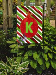 11 x 15 1/2 in. Polyester Christmas Oranment Holiday Initial Letter K Garden Flag 2-Sided 2-Ply