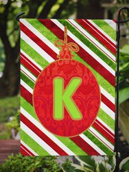 11 x 15 1/2 in. Polyester Christmas Oranment Holiday Initial Letter K Garden Flag 2-Sided 2-Ply