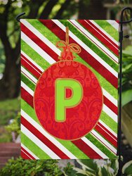 11 x 15 1/2 in. Polyester Christmas Oranment Holiday Initial Letter P Garden Flag 2-Sided 2-Ply
