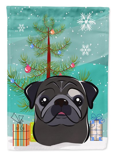 Caroline's Treasures 11 x 15 1/2 in. Polyester Christmas Tree and Black Pug Garden Flag 2-Sided 2-Ply product