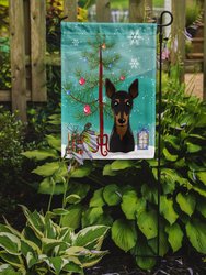 11 x 15 1/2 in. Polyester Christmas Tree and Min Pin Garden Flag 2-Sided 2-Ply