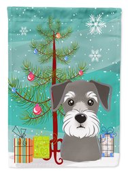 11 x 15 1/2 in. Polyester Christmas Tree and Schnauzer Garden Flag 2-Sided 2-Ply