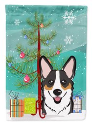 11 x 15 1/2 in. Polyester Christmas Tree and Tricolor Corgi Garden Flag 2-Sided 2-Ply